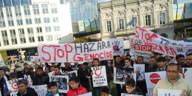 Protest of Hazaras in front of European Parliament in Brussels