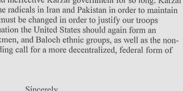 دانا روهرا باکر در نامه ای به هیلاری کلینتون خواستار حمایت آمریکا از جریان فدرالیسم در افغانستان شد