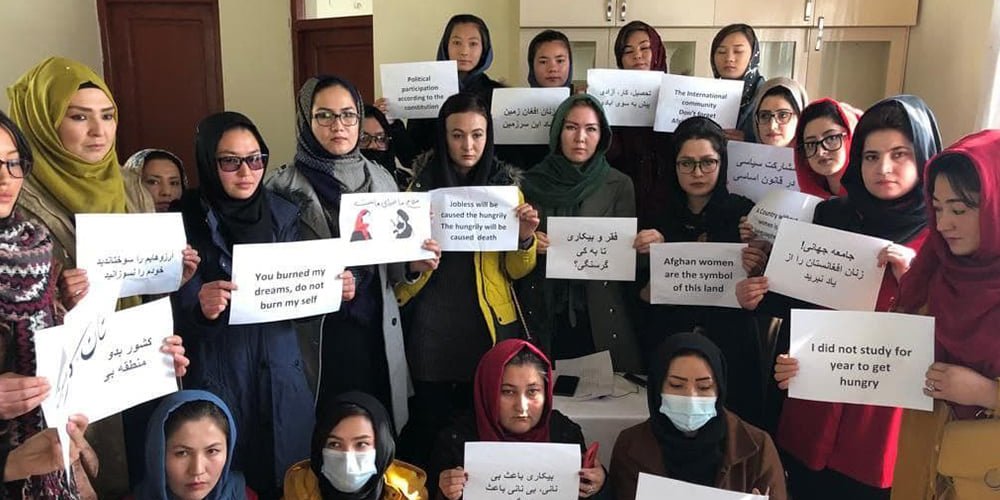 Hazara and Tajik Women Against the Government of Taliban Suicide Bombers 
