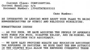 De-classified document reveals U.S. courting of Taliban in late 1990s