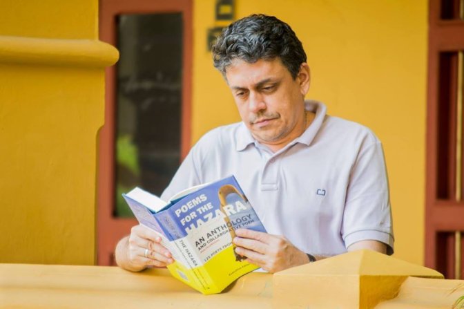 Winston Morales Chavarro - Colombian poet, novelist and journalist is reading the anthology Poems for the Hazara